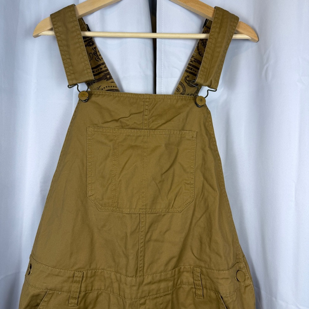 Smoke Rise Womens XL Camel Tan Cotton Paisley Lined Jogger Overalls RN 82930